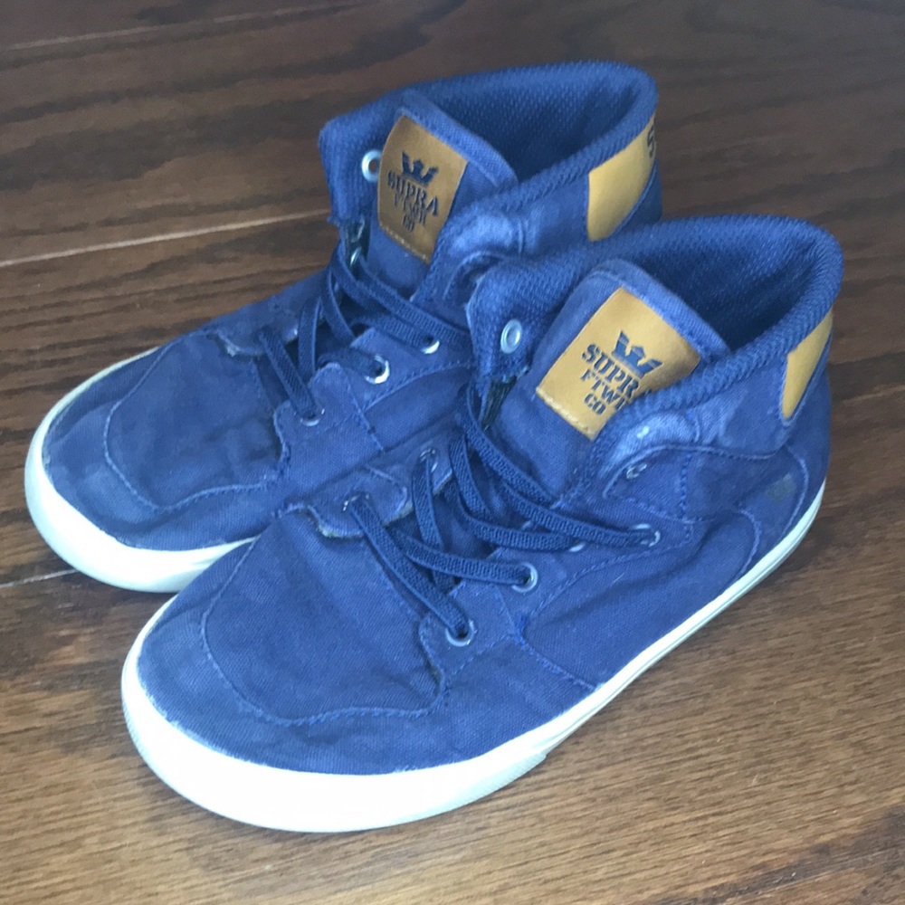 Supra navy high top tennis shoes 10 toddler